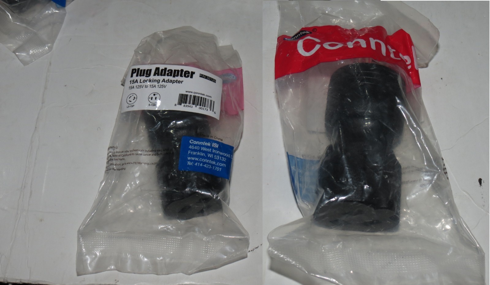 w7 TWO Conntek 30120 UNO Locking Plug NEMA L5-15P – NEMA 5-15R 125-Volt Adapter