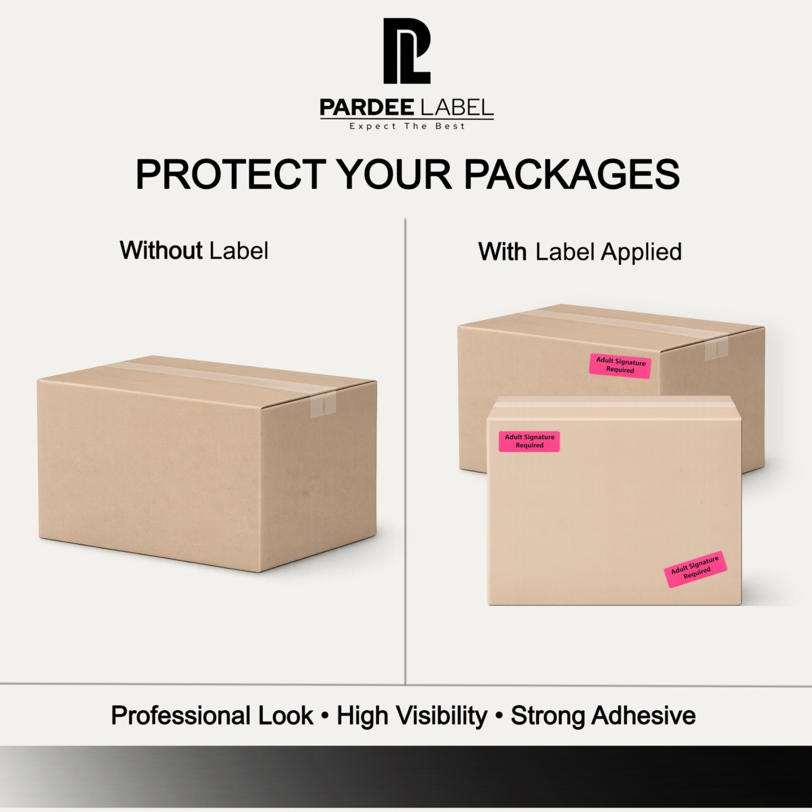 Adult Signature Required Stickers 1″ x 3″ – Neon Pink | 250 Labels/Roll