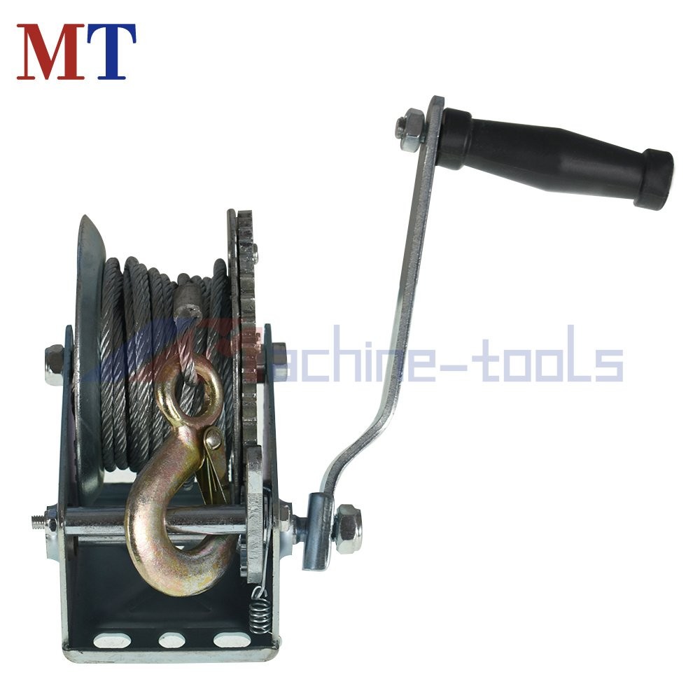 High Carbon Steel 1500Lbs Hand Crank Winch Boat Winch With 10m (32 Feet) Rope