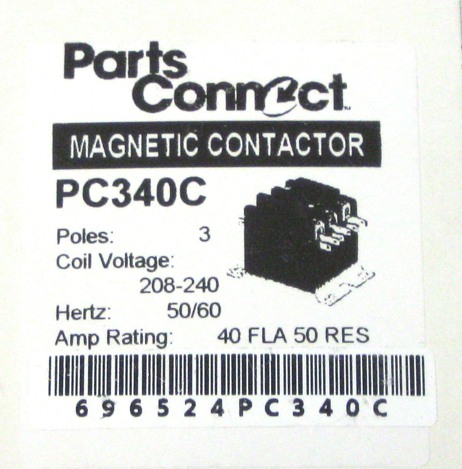 Contactor Three 3 Pole 40 Amps 240 Volts HVAC Parts