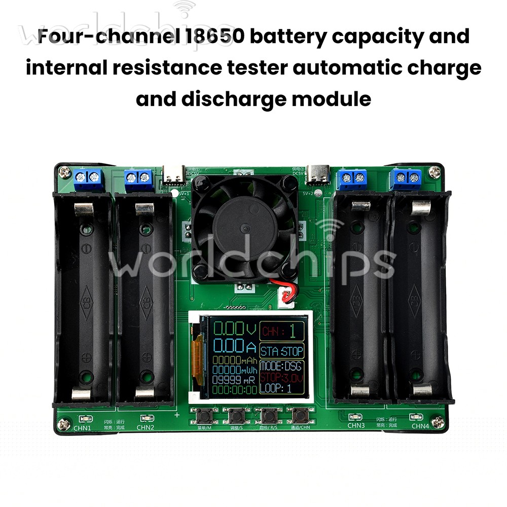 4Channel 18650 Battery Capacity Internal Resistance Tester Auto Charge Discharge