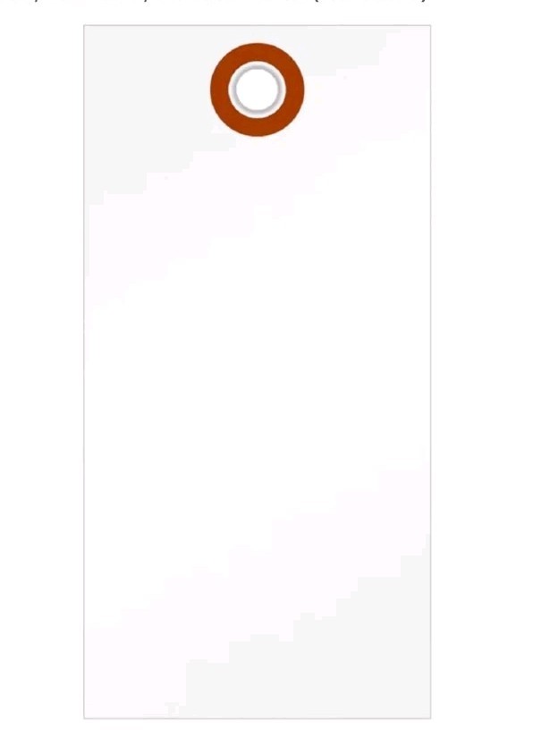Blank White Shipping Tags w Metal Eyelets ( No Wire) 4.75×2.375″ PK of 1000