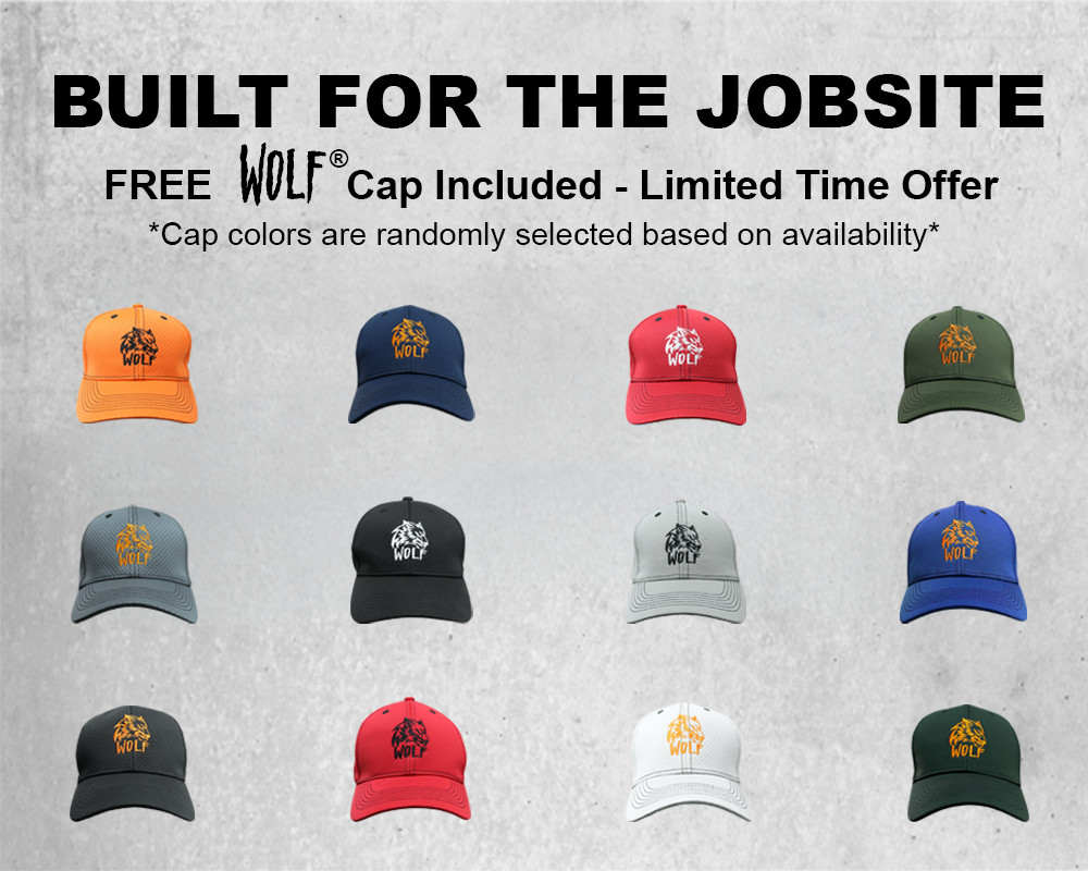 AFP Fiber Full Brim Hard Hat & 6 Point Ratchet Suspension Includes FREE WOLF Cap
