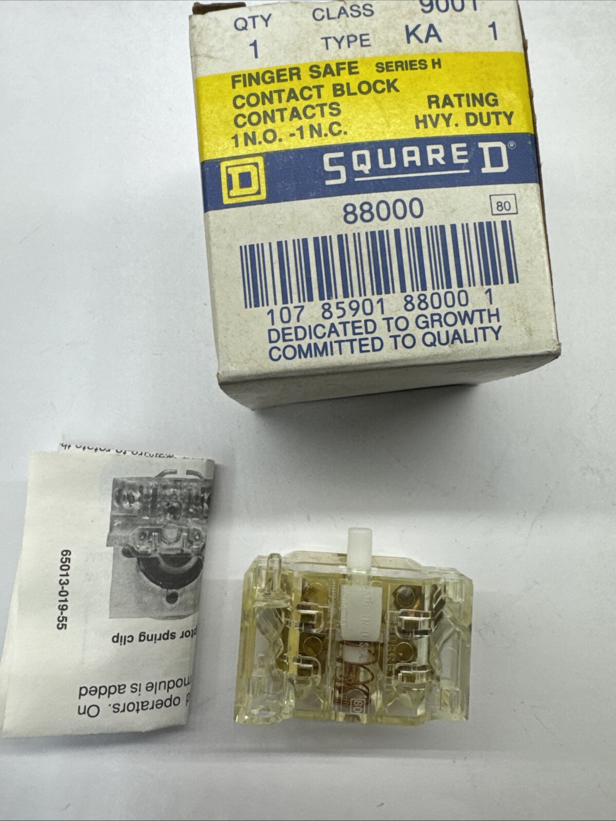 Schneider Square D 9001-KA1 Contact Block 10 Amp 1 NO & 1 NC 600 VAC KA