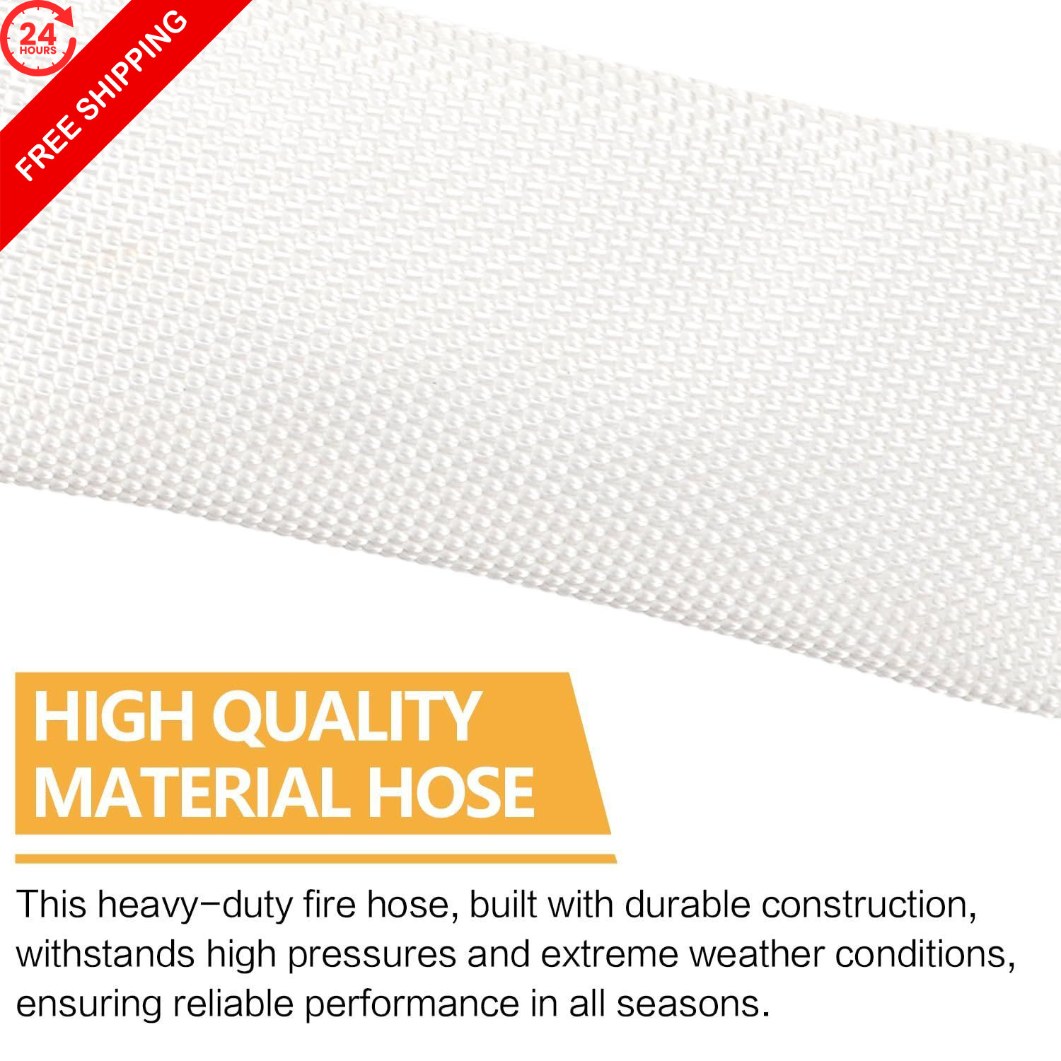 Venussar Fire Hose,1-1/2″ ID X 75 FT, Single 1-1/2″ X 75 FT(NST/NH), White