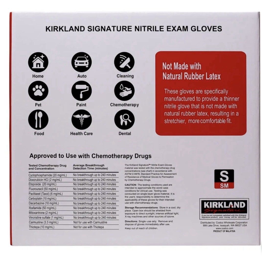 Kirkland Signature Nitrile Exam Gloves Powder-Free Small 2 Boxes 400 Total
