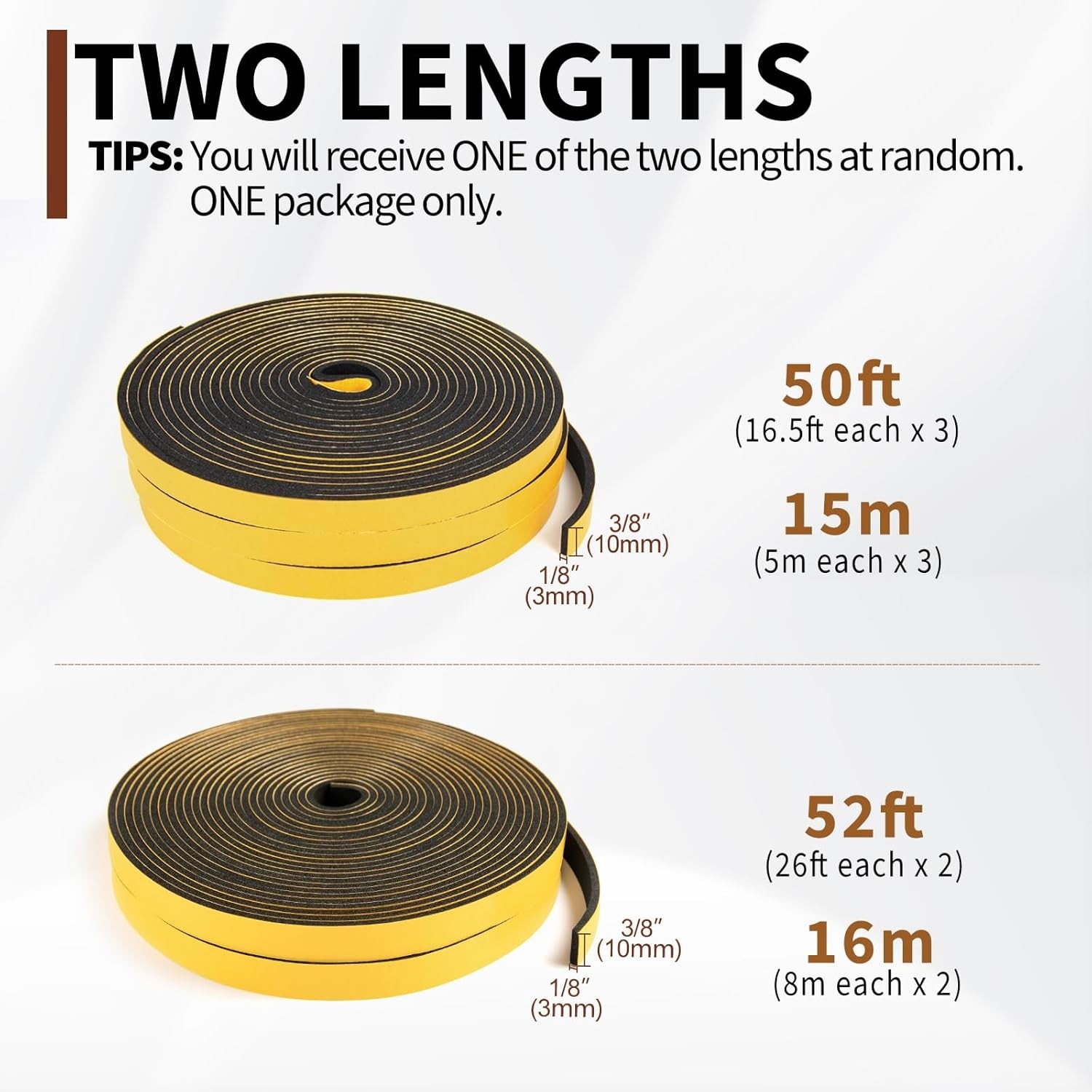 Neoprene Foam Seal Strip for Craft & DIY Projects – 50 Ft