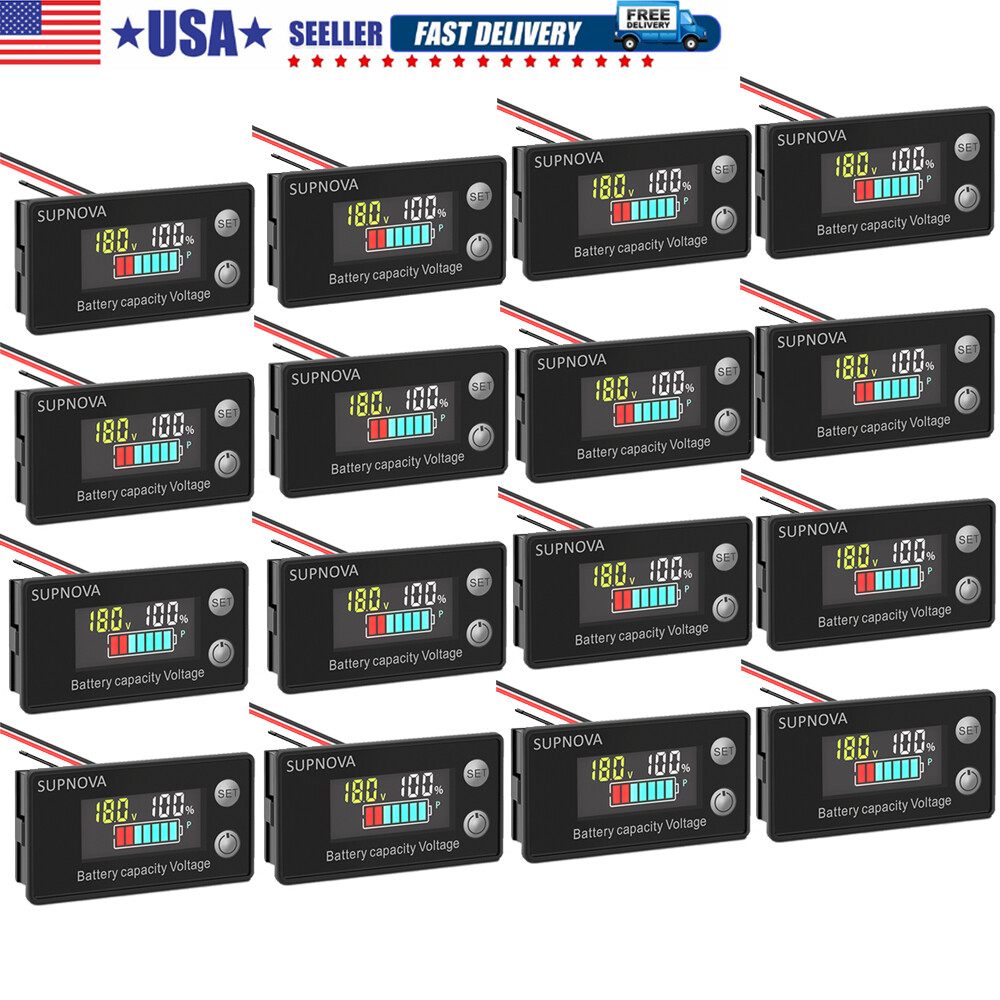 DC 8V-100V Battery Capacity Indicator Voltmeter Voltage Meter Monitor Gauge