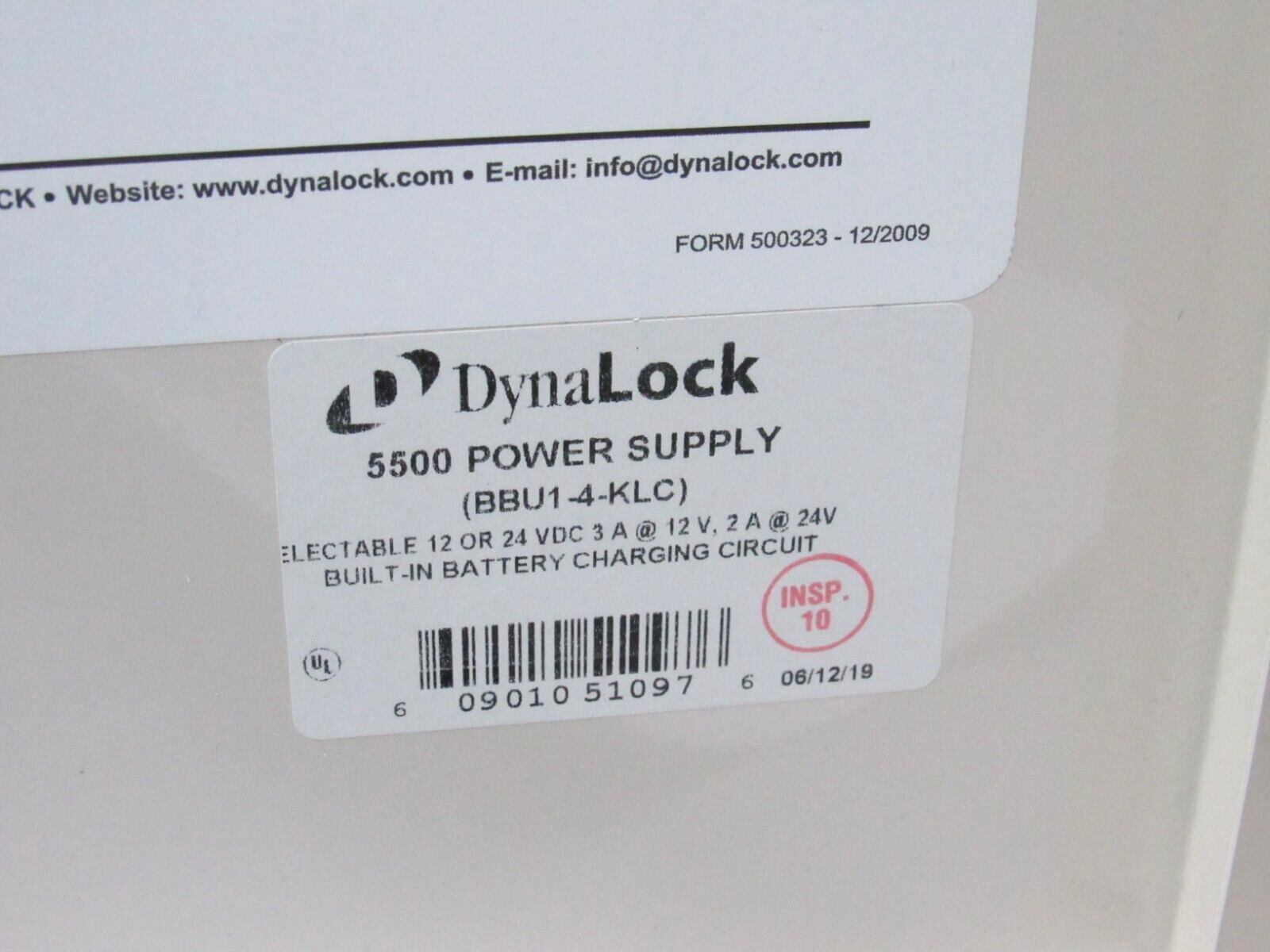 Dynalock BBU1-4-KLC 5500 Power Supply, 12/24 VDC with Battery Charger [CTOKC]