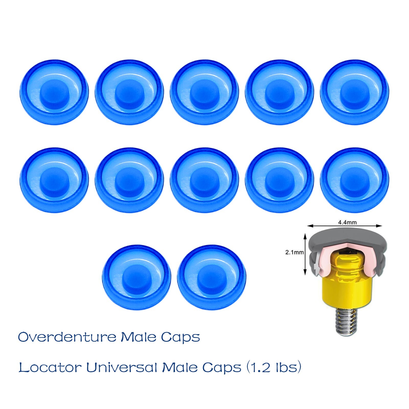 US Dental Overdenture Abutment Retention Cap Locator male processing Inserts Set