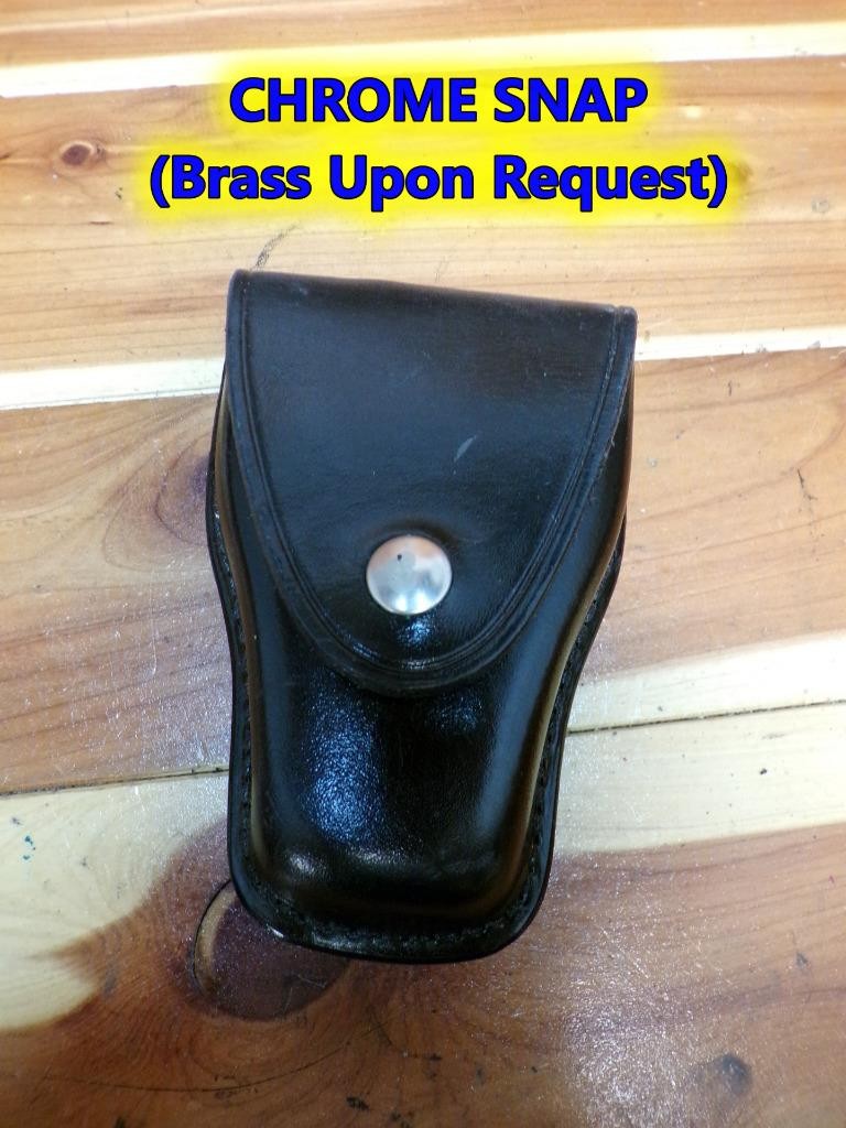 C302 CS PB HUME Leather Police Teardrop Handcuff Slide Over or Snap On Belt Case
