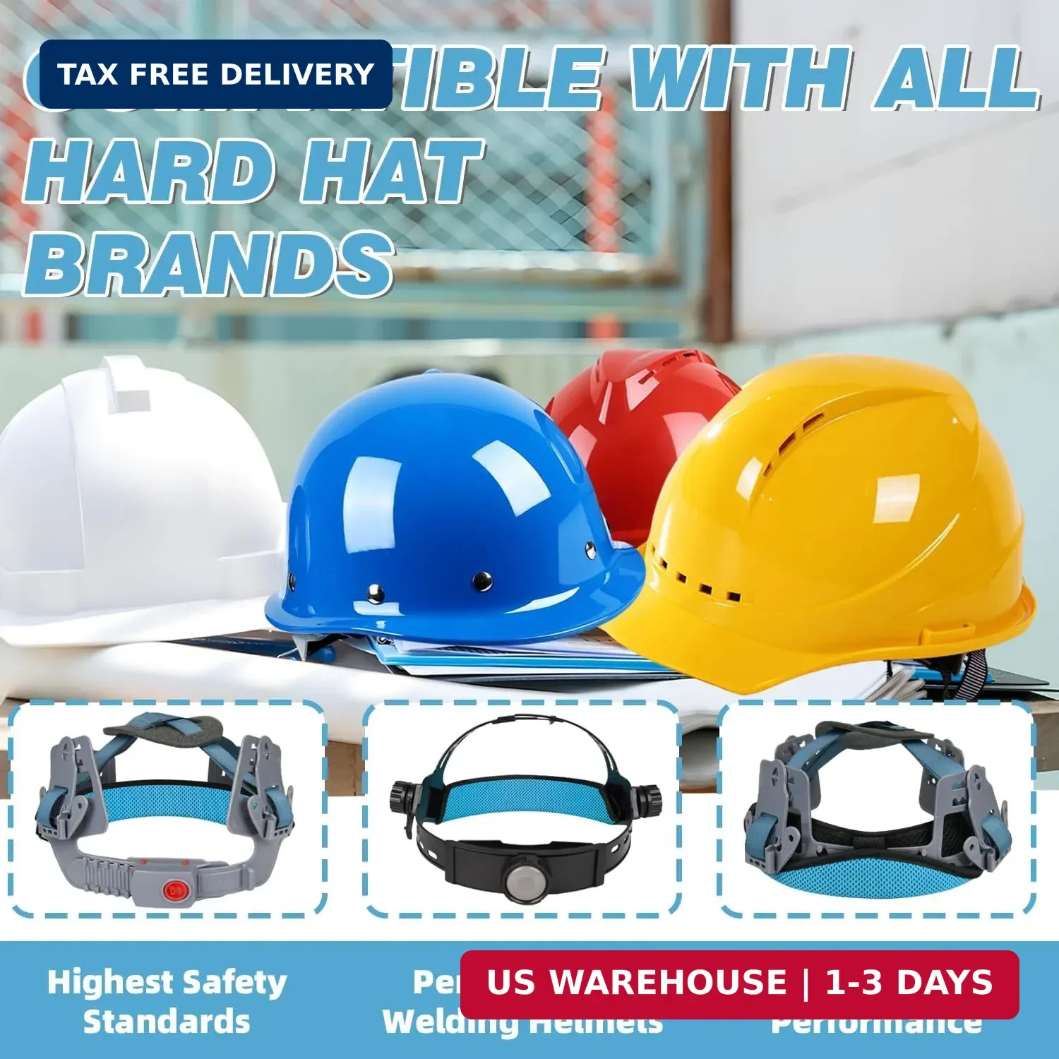 Hard Hat Sweat Bands 4Pcs, Innovative 3-Layer Fabric Sweatbands for Hard Hats Wa