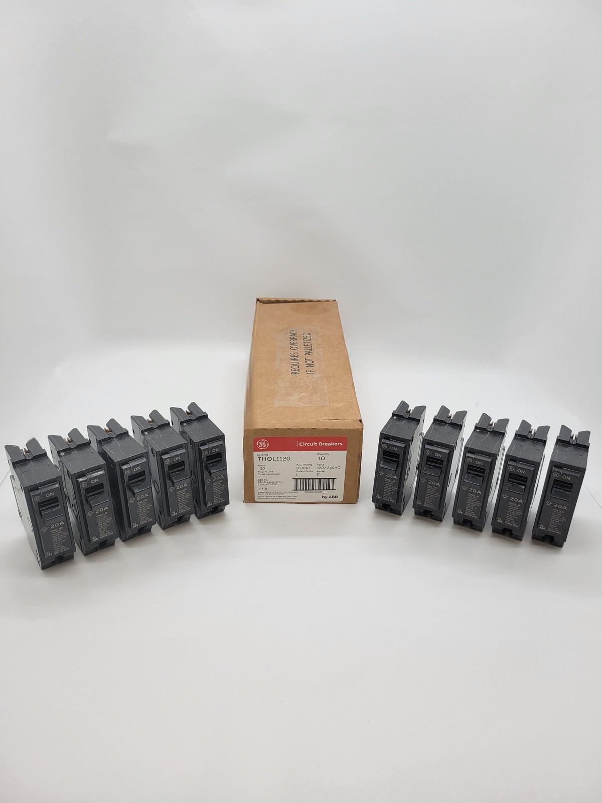 10PC General Electric THQL1120 Plug-In Circuit Breaker 20A 1P 120/240V THQL