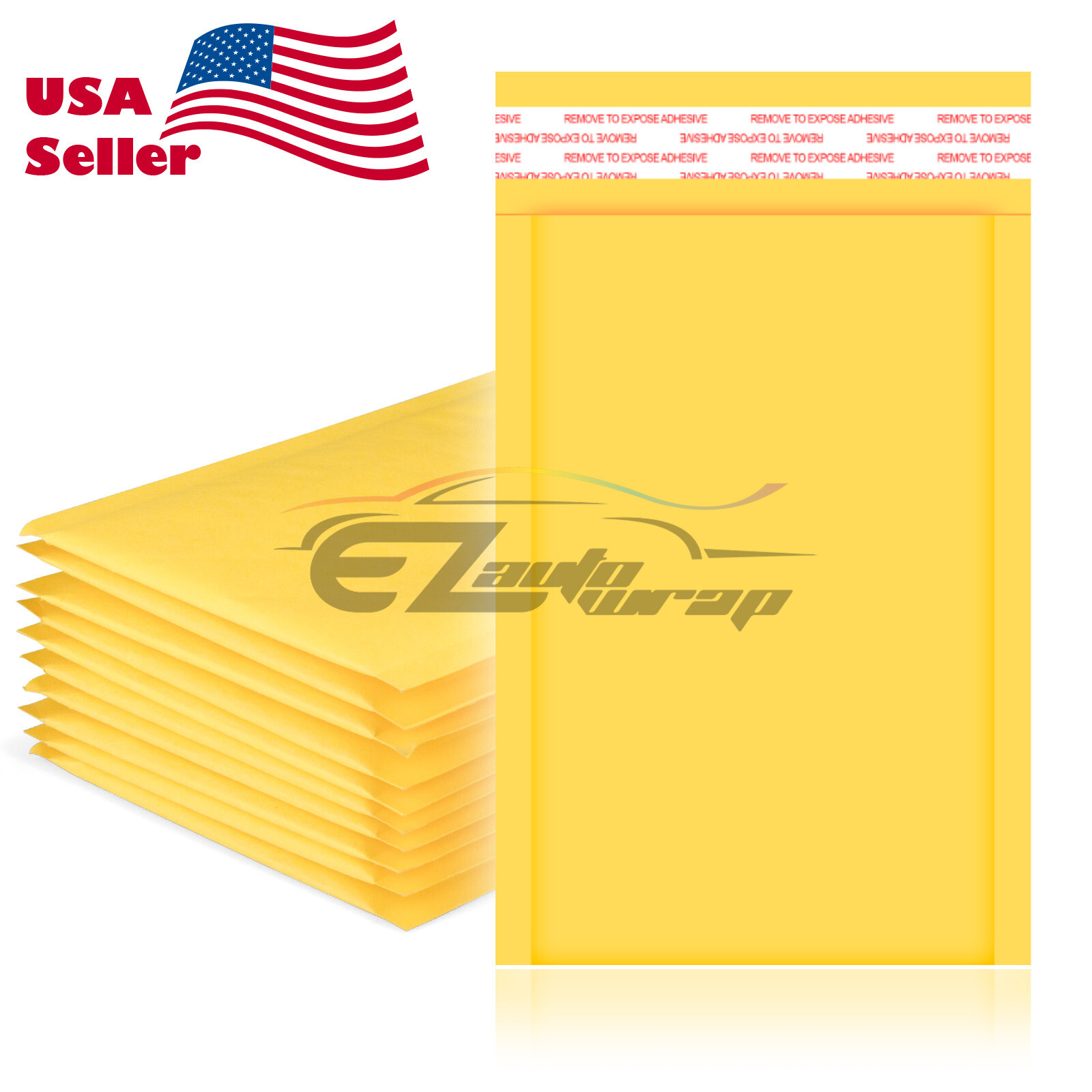 #000 4.5″x8″ 12cmx20cm Yellow Kraft Bubble Mailer Mailing Shipping Envelope Bag
