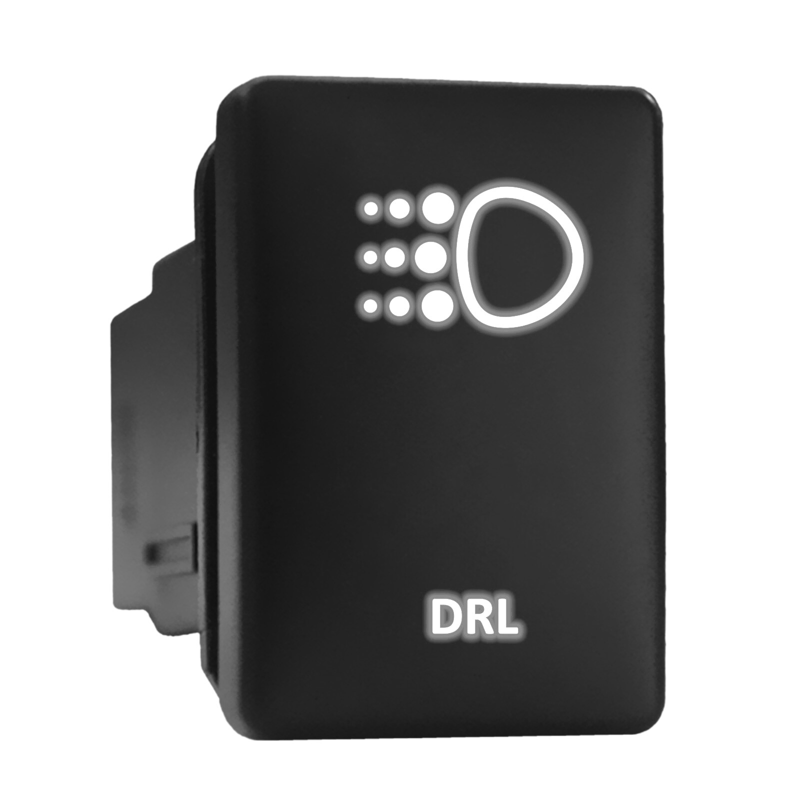DRL White LED Backlit Switch Short Push Button 1.28″x 0.87″ (Fit: Toyota)