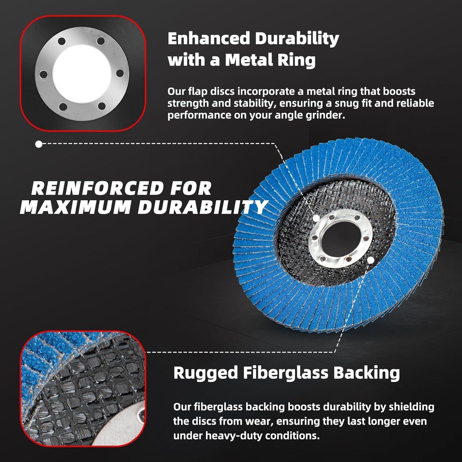 50 Pack 40 Grit Zirconia Flap Discs 4.5″ X 7/8″ T27 for 4 1/2 Inch Angle Grinder