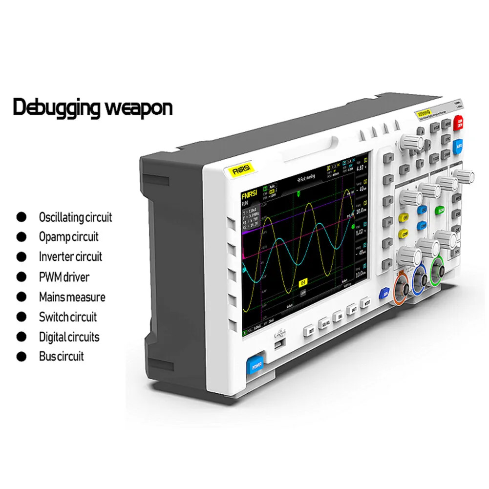 FNIRSI 1014D 7″ LCD 2 Channel Signal Generator Digital Storage Oscilloscope H0V2