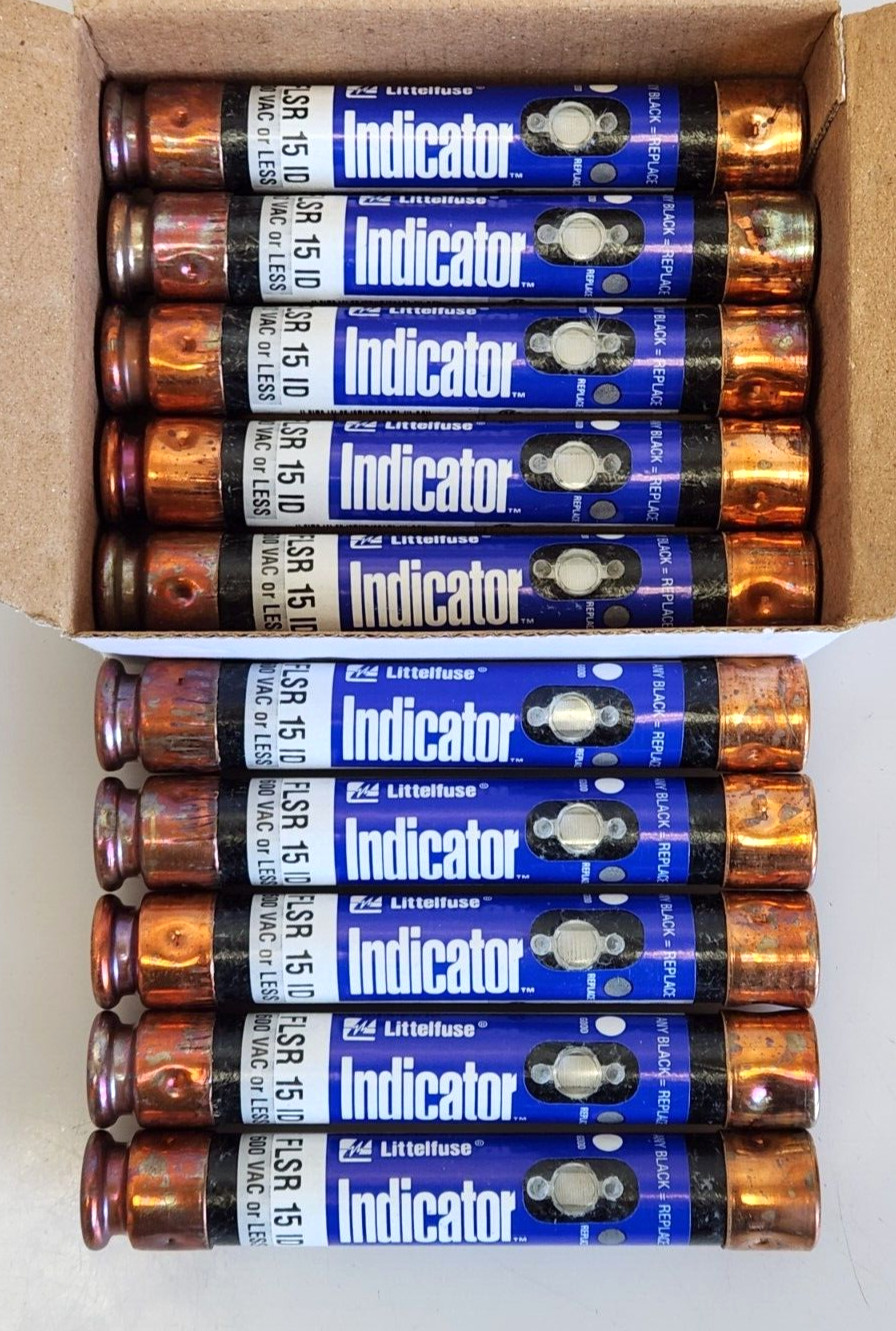 Lot of 10, Littelfuse FLSR 15 ID Class RK5 Time-Delay Fuse 15A 600VAC 300VDC NEW