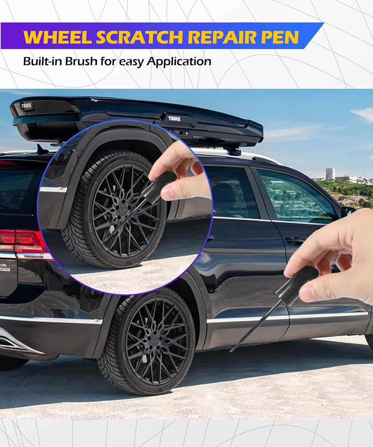 Black Touch-Up Paint Pen for Car Scratch and Wheel Rim Repair