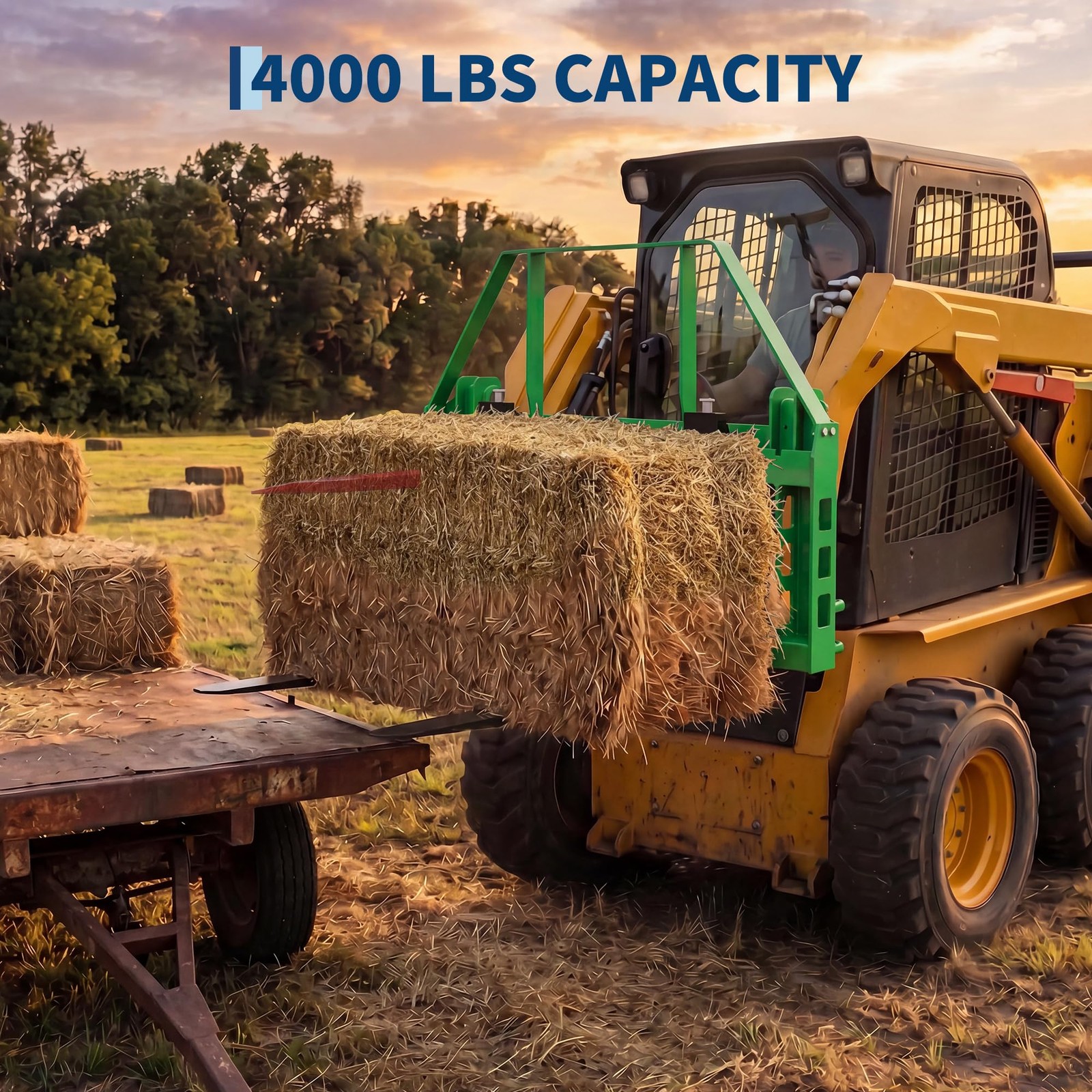 4000 LBS Pallet Fork Frame w/48″ Fork Blades JD Tractors 49″ Skid Steer Pallet
