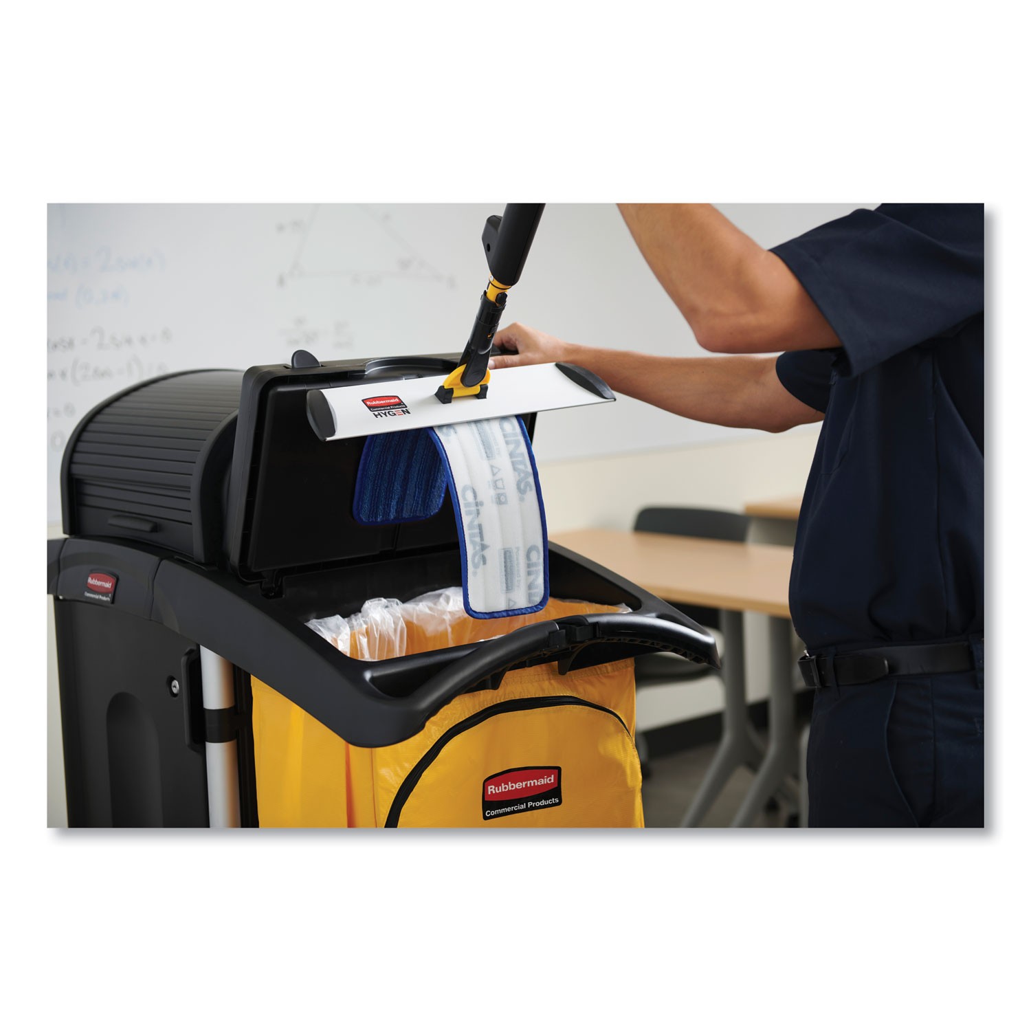 Rubbermaid? Commercial Vinyl Cleaning Cart Bag, 34 gal, Yellow, 17 1/2w x 10 1/2