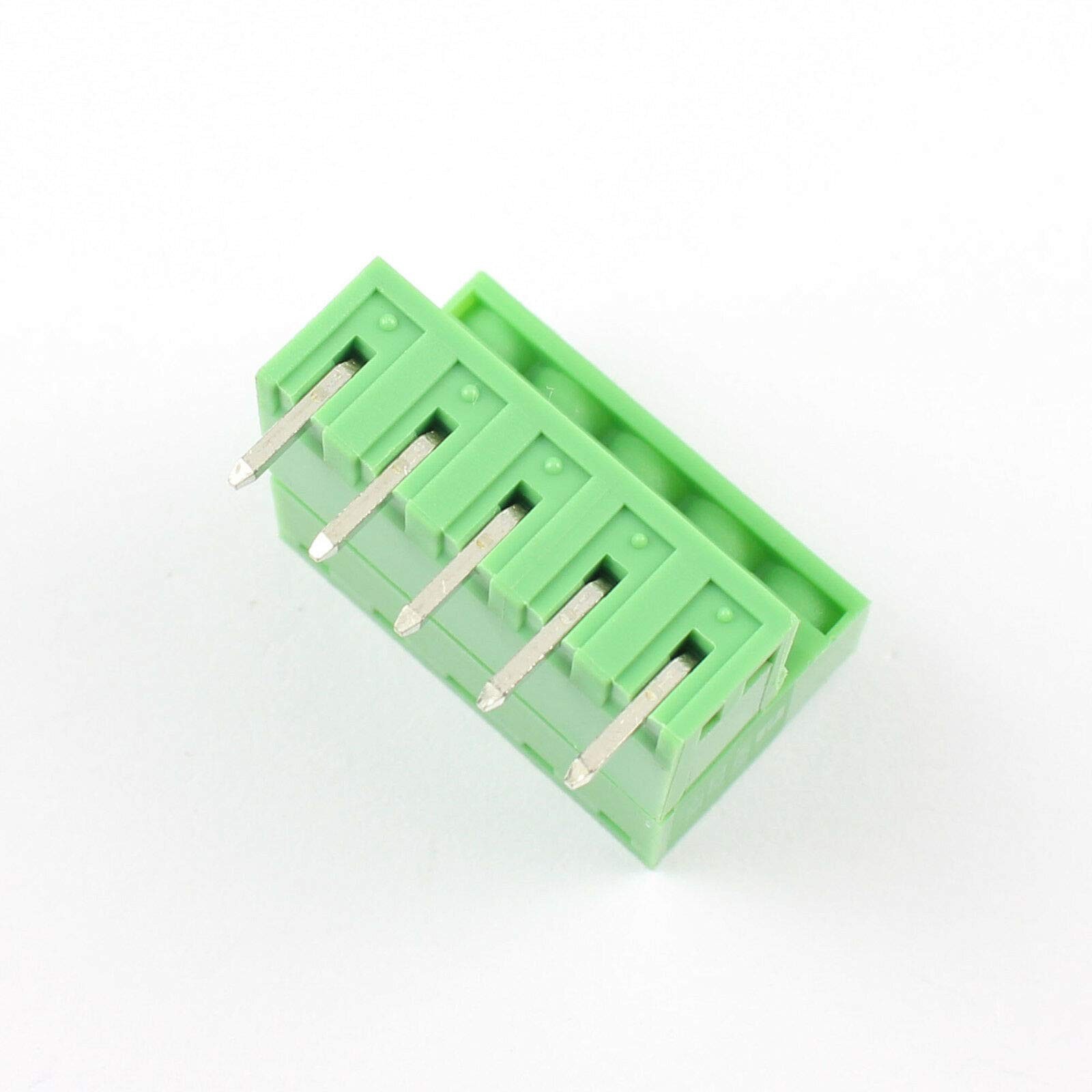 5 Sets 5-Pin Pluggable Terminal Block 5.08mm Pitch Angle Screw PCB Mount