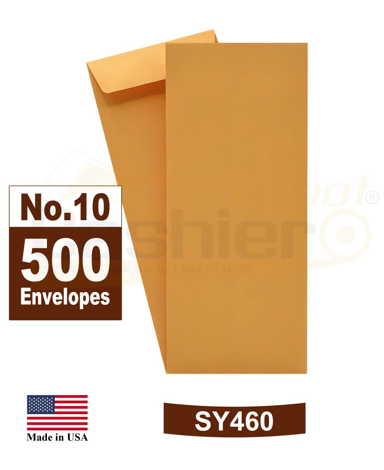 #10 Policy Envelopes, 4-1/8 X 9-1/2, Premium 24lb. Kraft, Gum Flap, 500/Box