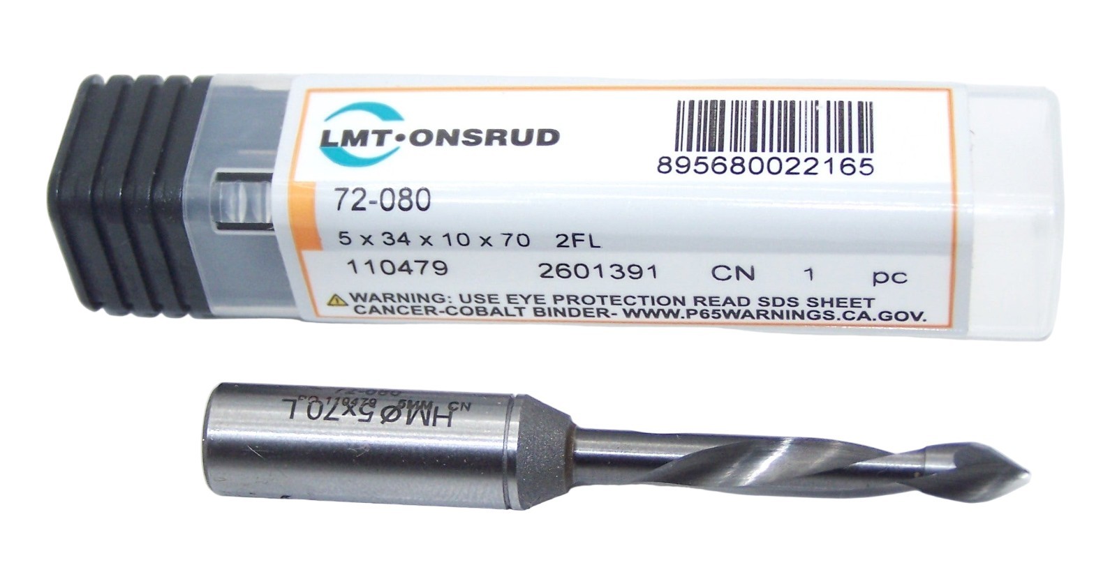 72-080 Onsrud Solid Carbide Boring Bit Drill, Left Hand 2 Flute .1969″ Diameter