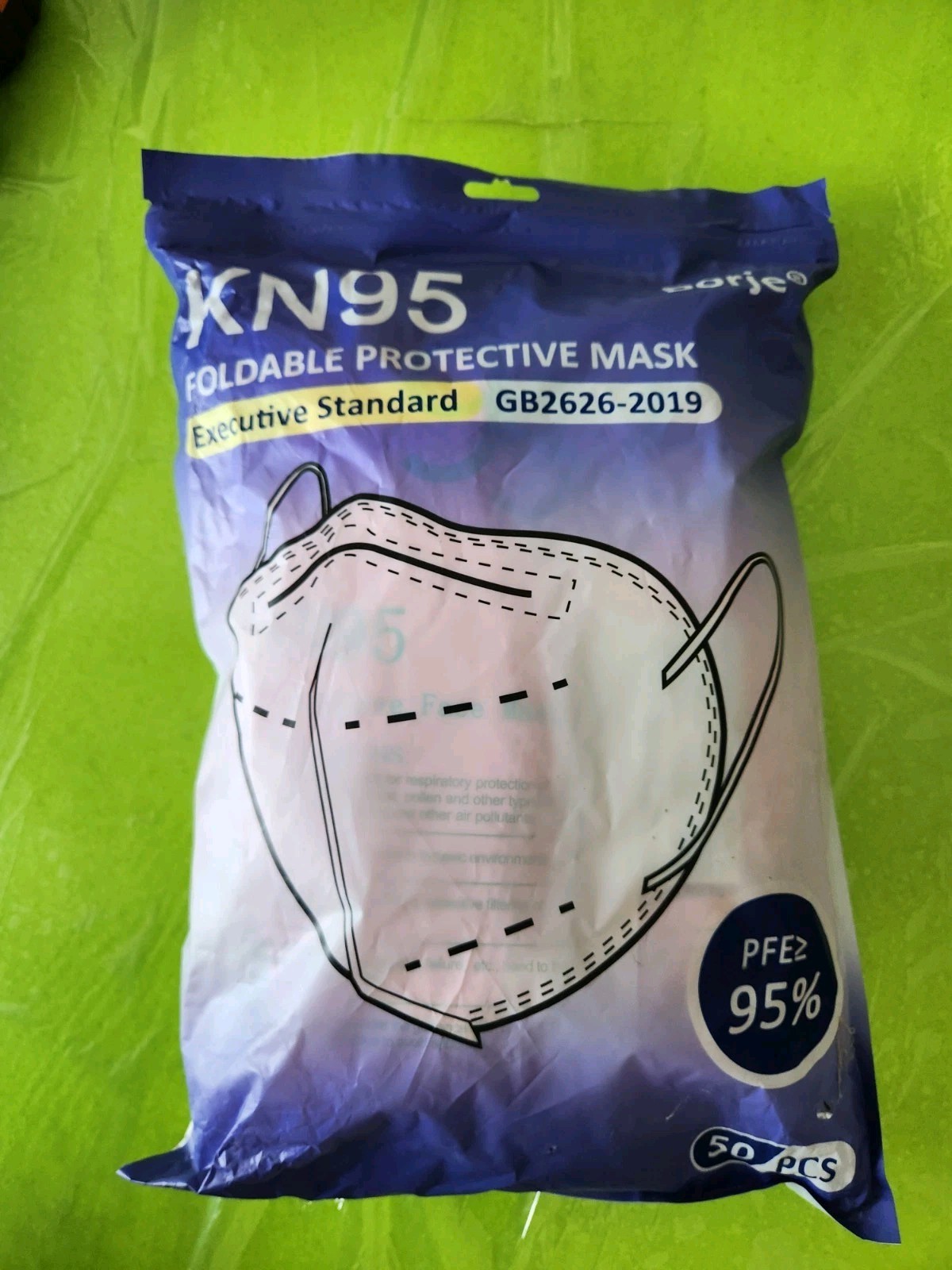 KN95 Face Masks – 50 Pack – 5-Layer Foldable – GB2626-2019 – PFE ≥95% –…