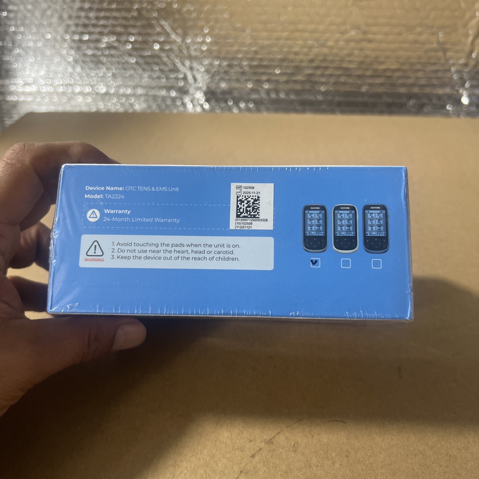AUVON TENS & EMS Unit TA2224 24 Modes, Rechargeable Dual Channel Good Condition