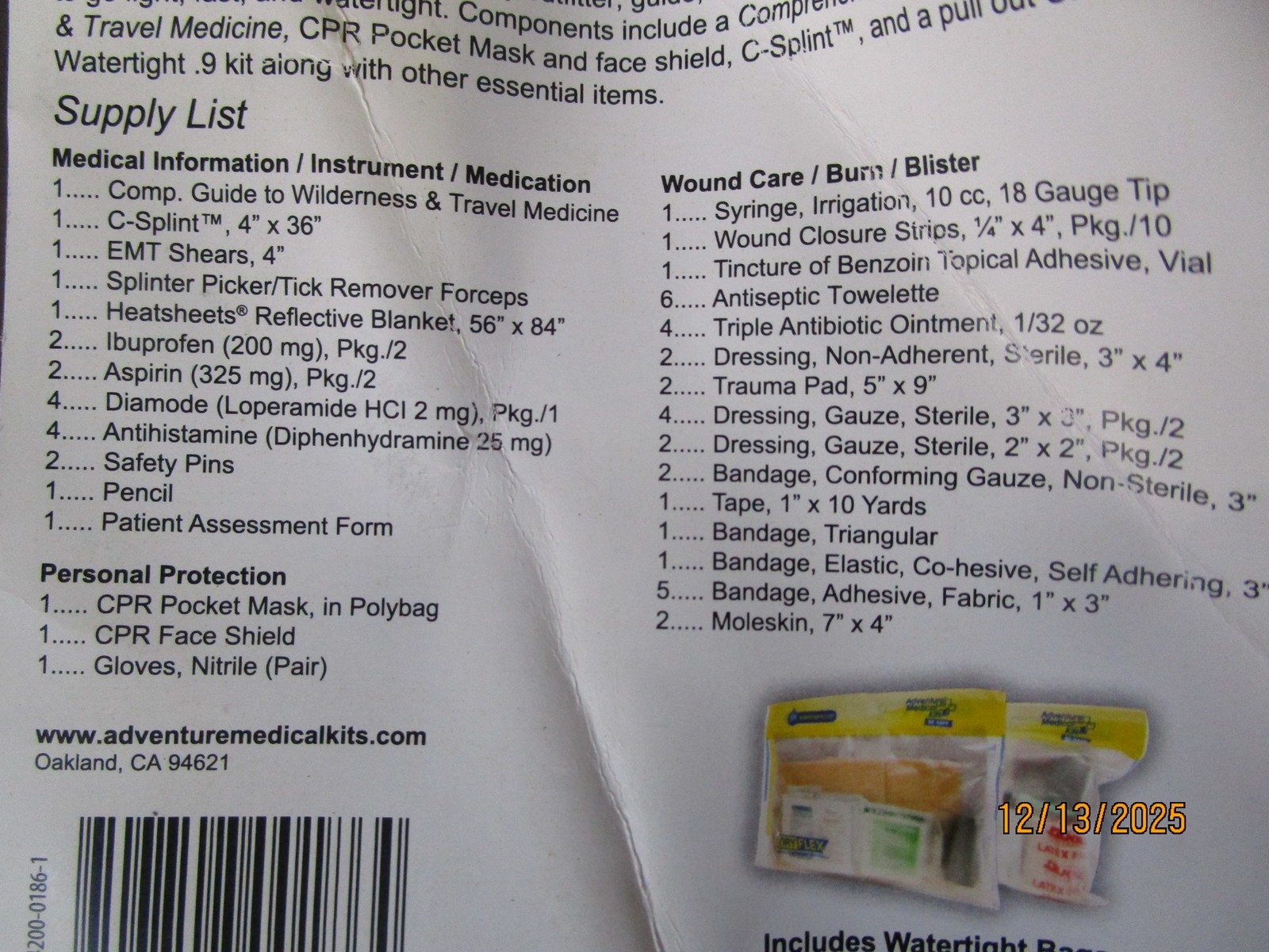 Adventure Medical Kit Ultralight Watertight Medical Kit Pro 1-10 People