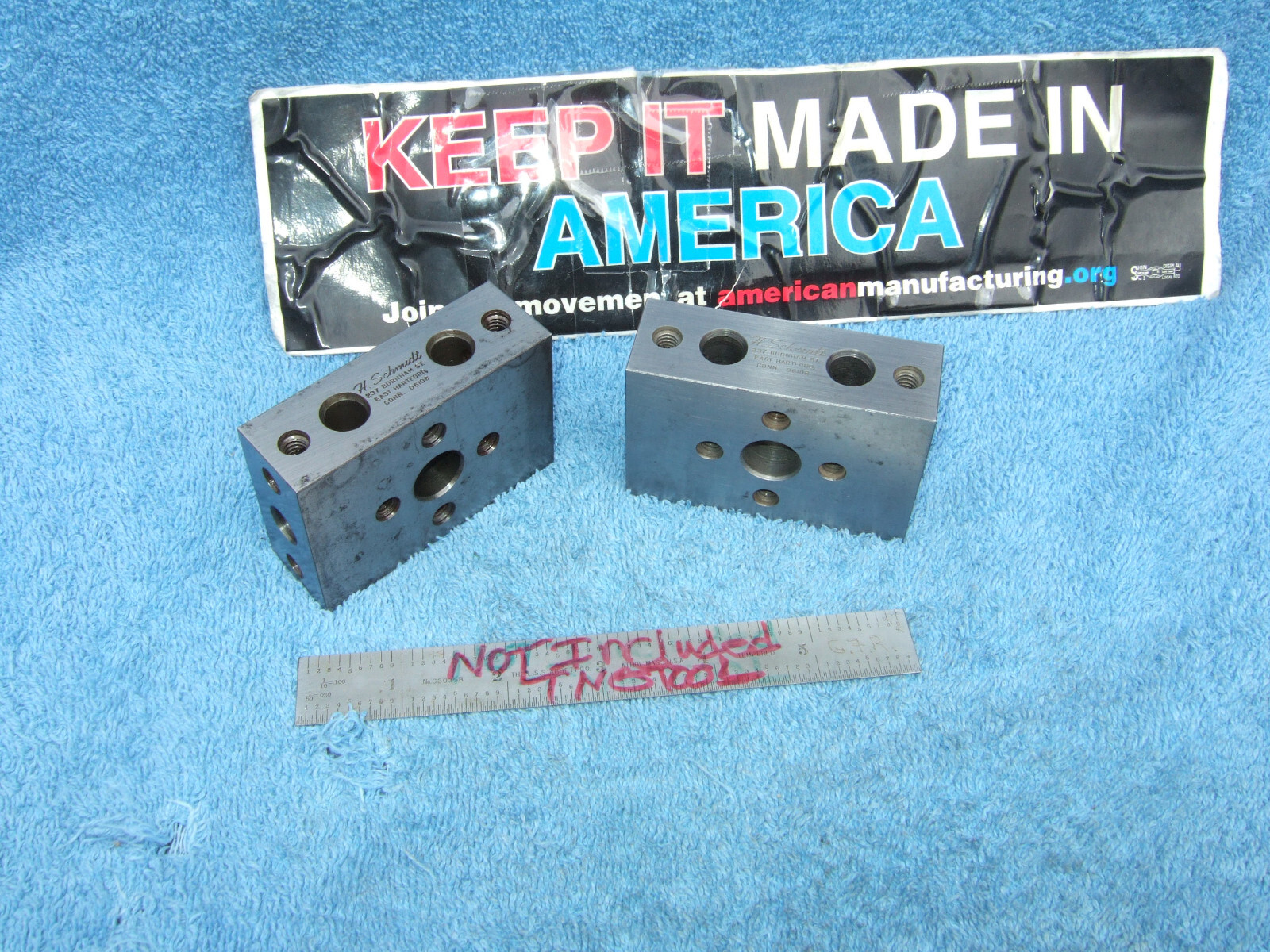 Hermann Schmidt 1-2-3 BLOCKS STAINED USA MADE TOOLMAKER MACHINIST INSPECT GRIND