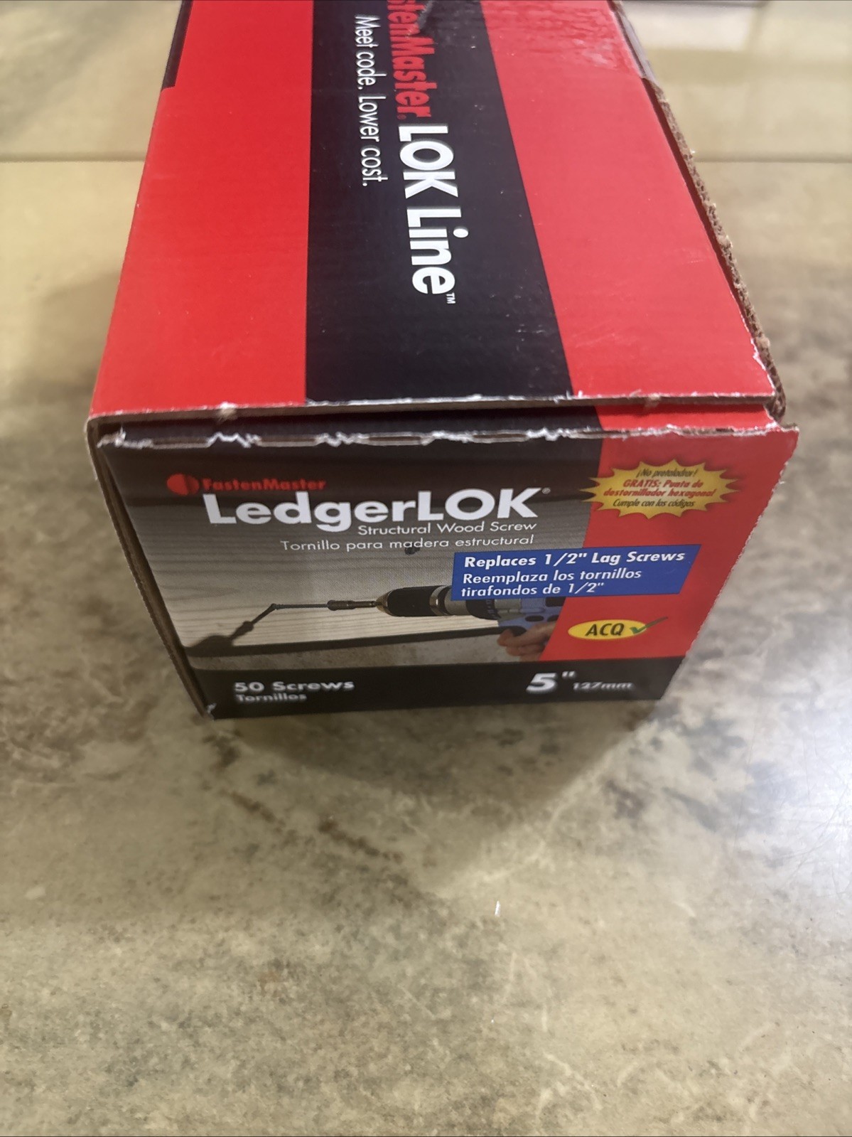 FastenMaster LedgerLOK 5 in.Structural Hex Head Wood Screws Deck Ledger Fastener