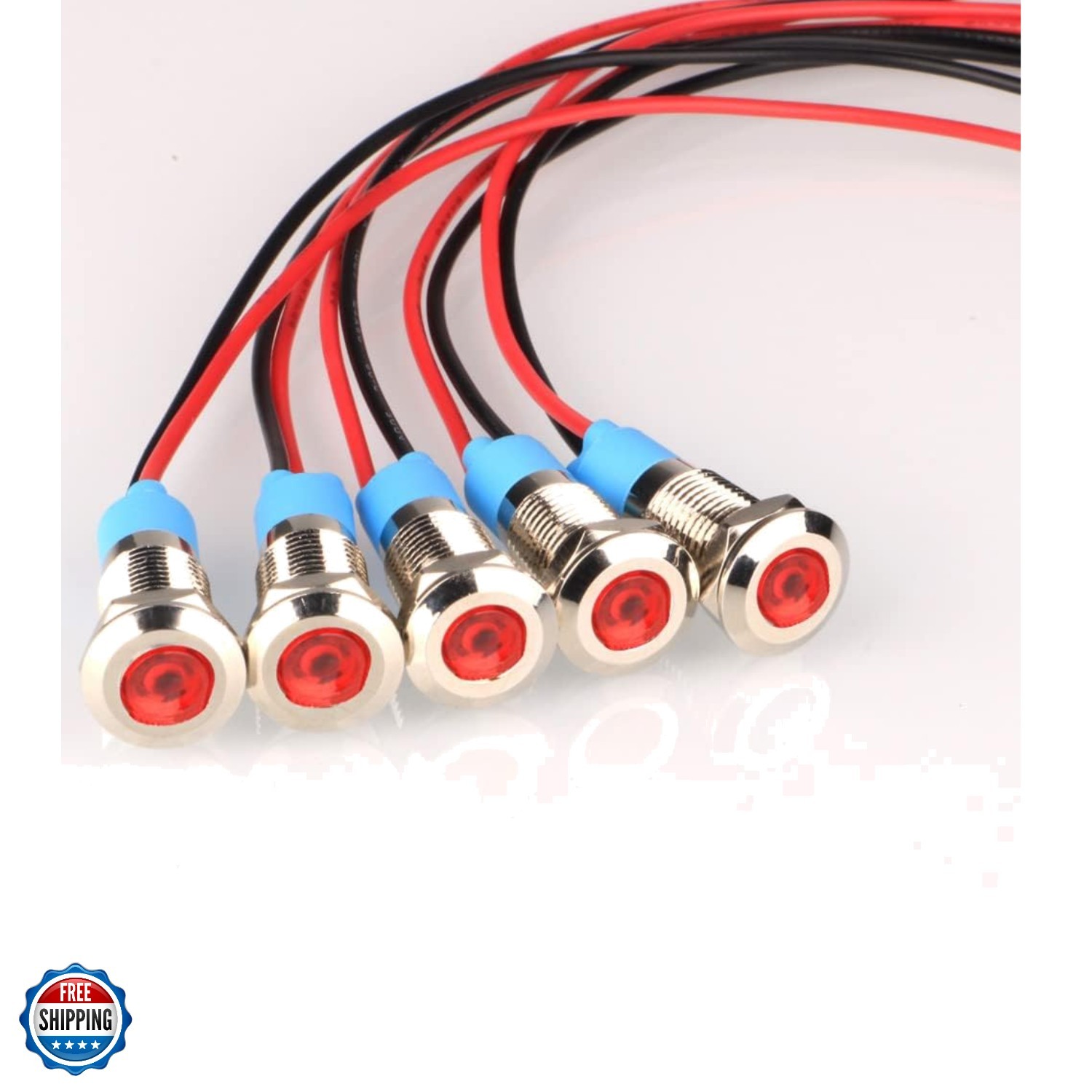 5pcs 8mm LED Metal Indicator Light AC/DC 12-24V Waterproof Signal Lamp Pilot …