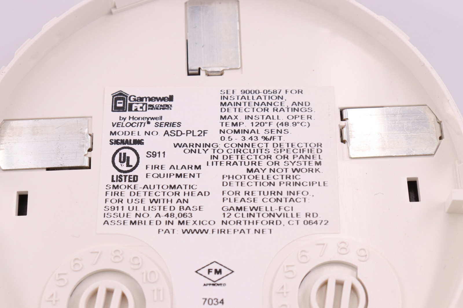 GAMEWELL/FCI ASD-PL2F ADDRESSABLE SMOKE DETECTOR