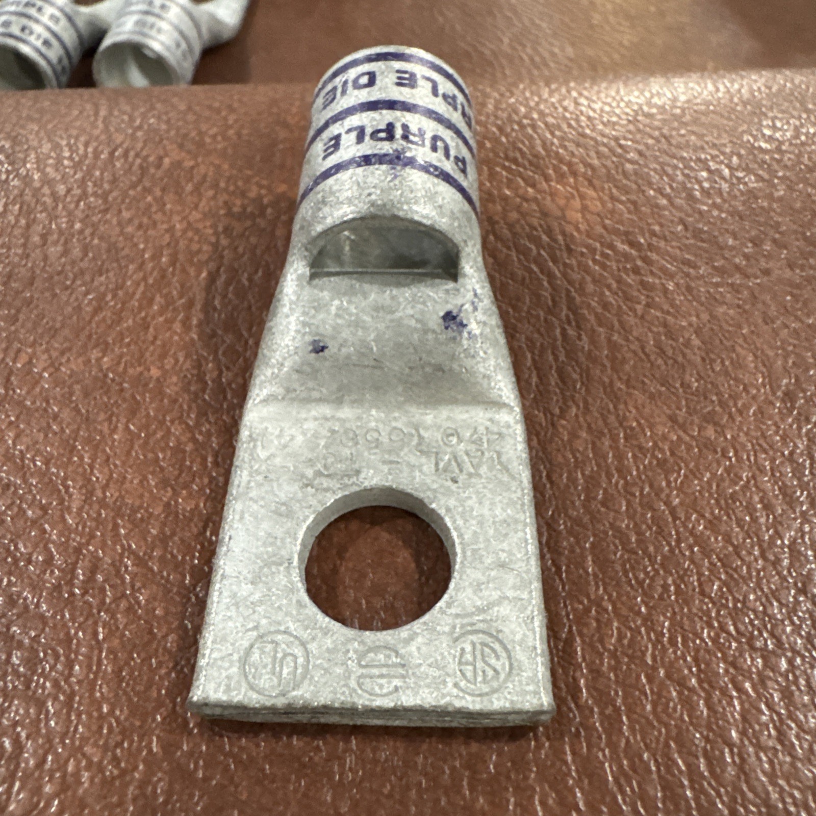 13 Burndy YAVL-TC-FX Purple DIE 15 Compression Lug 1/2 HOLE WITH INSP WINDOW/4/0