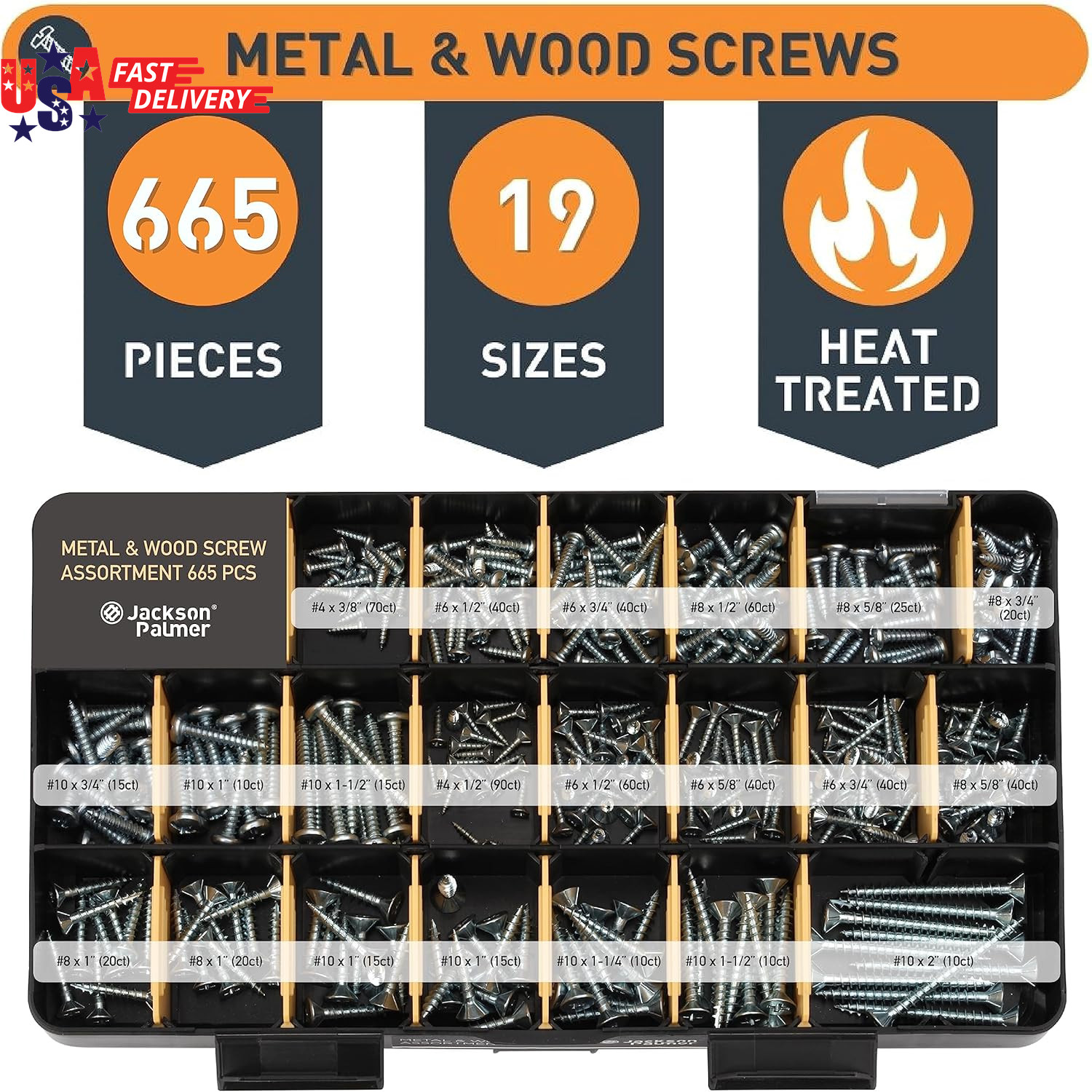 2251 Piece Hardware Assortment Kit with Screws, Nuts, Bolts & Washers (3 Trays)…
