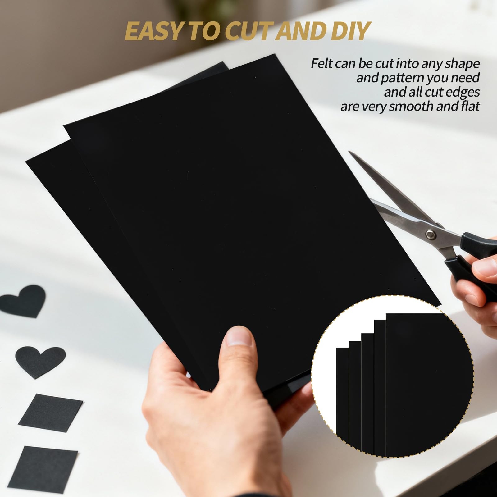 Black Felt Sheets with Self-Adhesive Backing,Soft Fabric for Crafts Jewelry Box