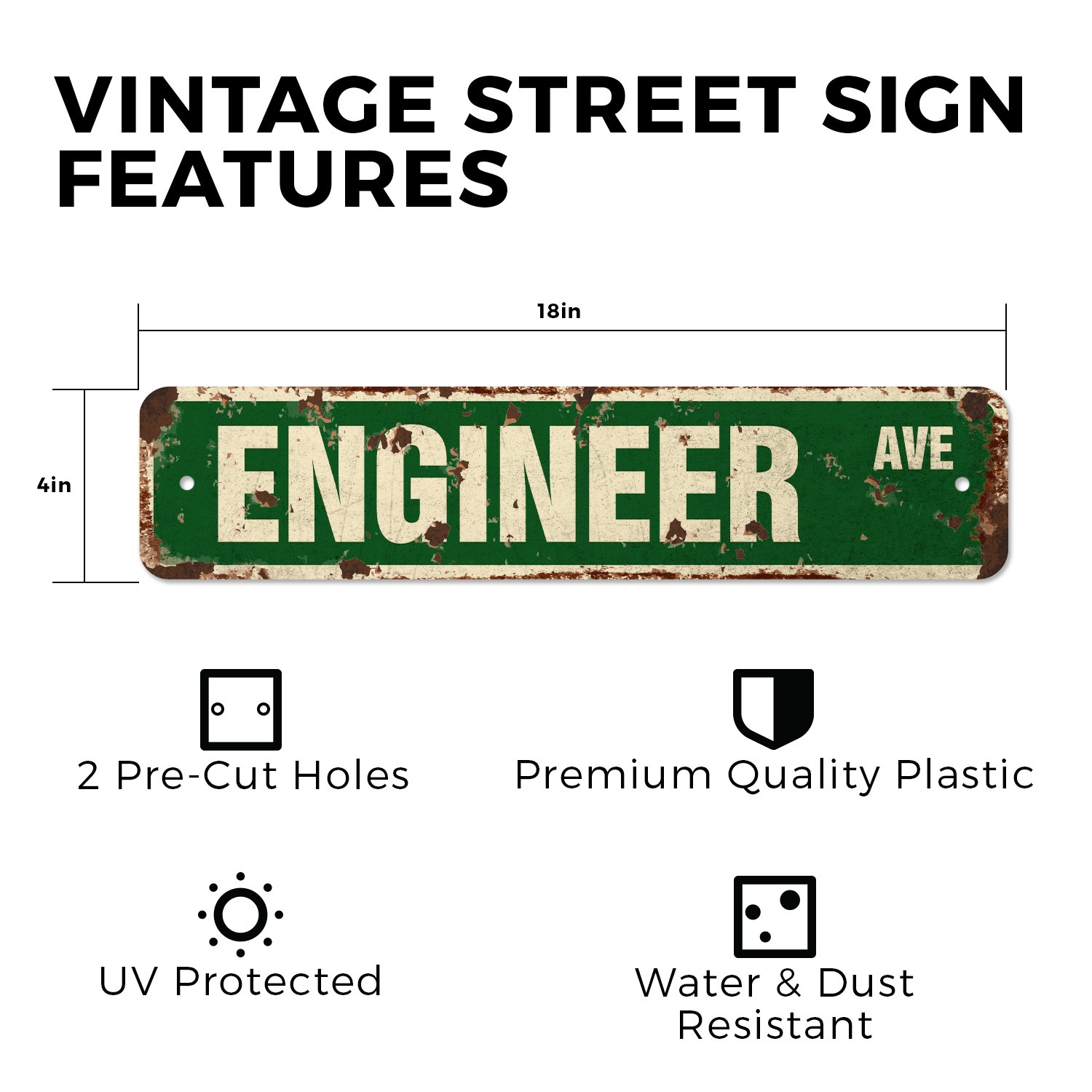 ENGINEER Vintage Style Street Sign civil chemical engineering electrical degree