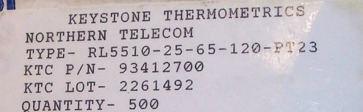 QTY (40) PTC THERMISTOR 120V 25 Ohm RL5510-25-65-120PT23 TYPE KEYSTONE 93412700