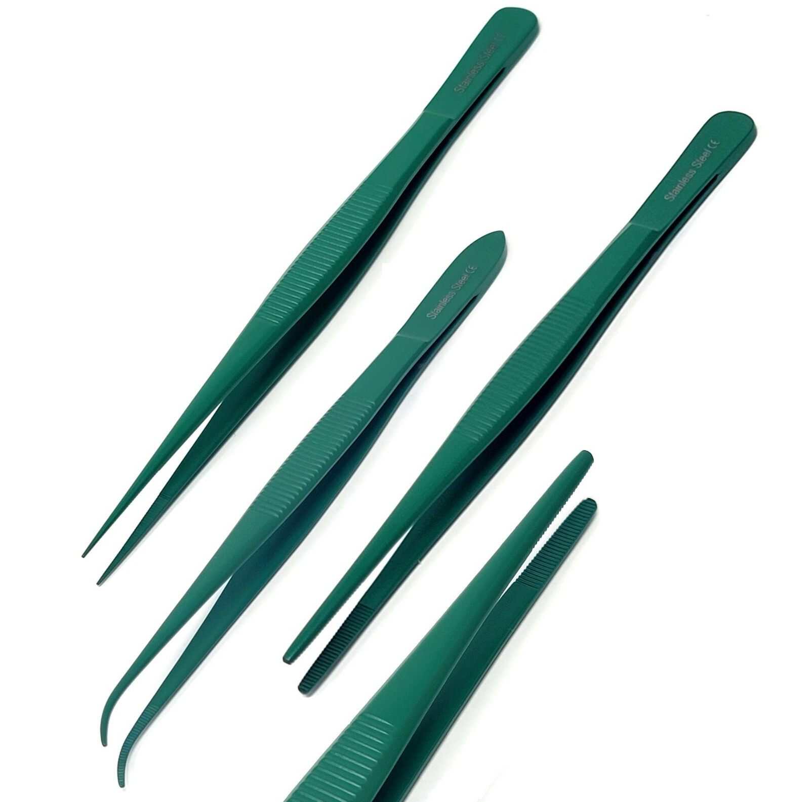 PTFE Coated Non-stick Bent & Straight Tip Strong College Thumb Tweezers Forceps