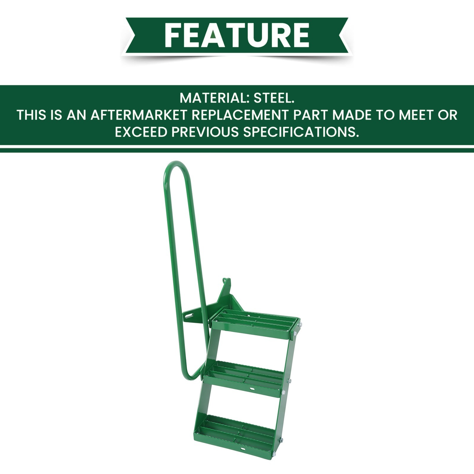 Green Tractor Stair Step Kit W/ Left Handrail For John Deere 3010 3020 4000 4020