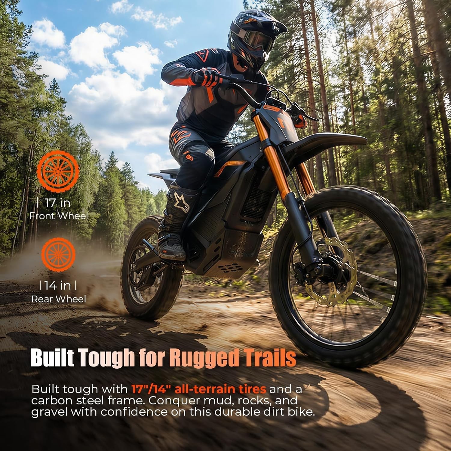 Adult Electric Dirt Bike Peak 6000W 60V/30AH 50MPH Off-Road Motorcycle E-Bike