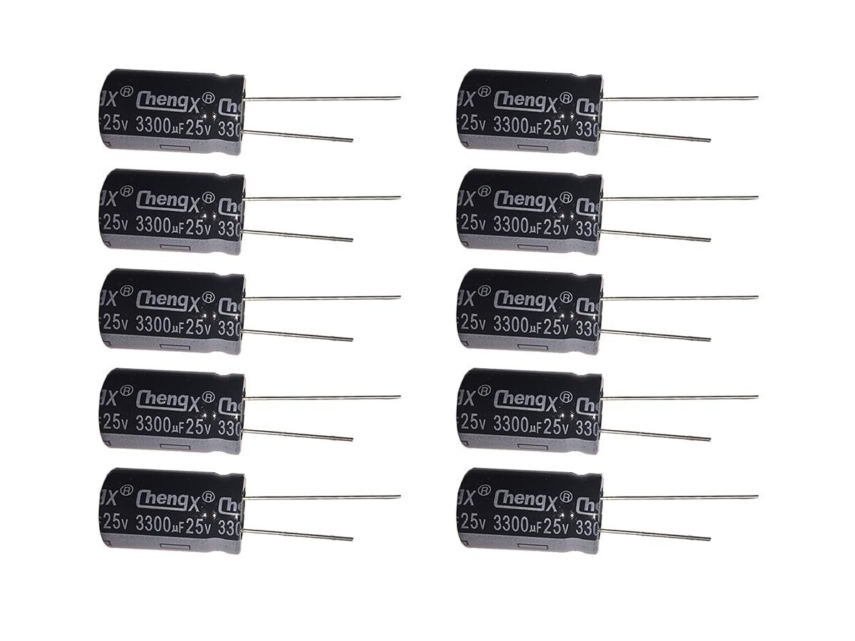 10 PCS 25V 3300uF 105C Radial Lead Aluminum Electrolytic Capacitors 16x25mm