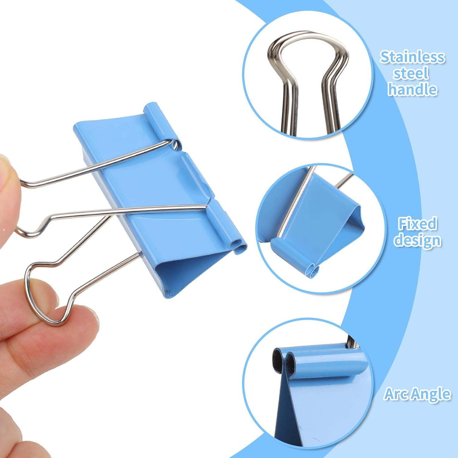 Binder Clip Assortment 125PCS Mixed Colors Sizes Included