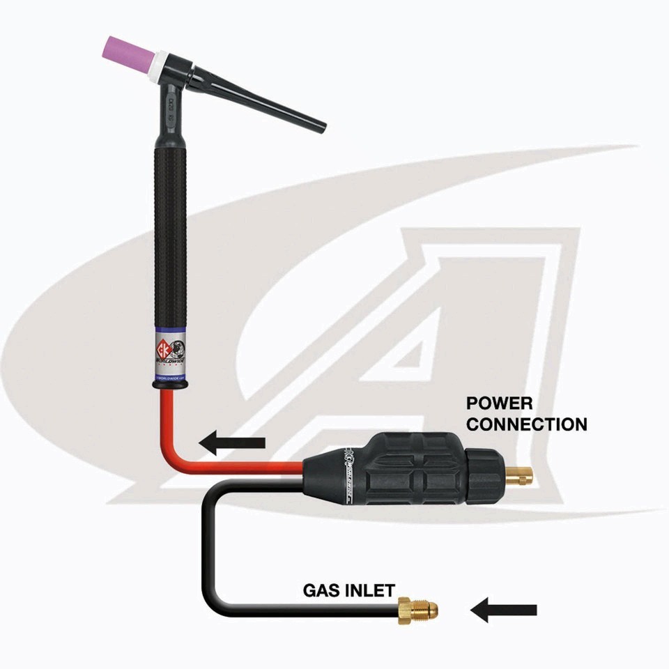 CK̶ Worldwide SL8-35 SafeLoc Dinse 35 Gas-Cooled TIG Torch Connector Black