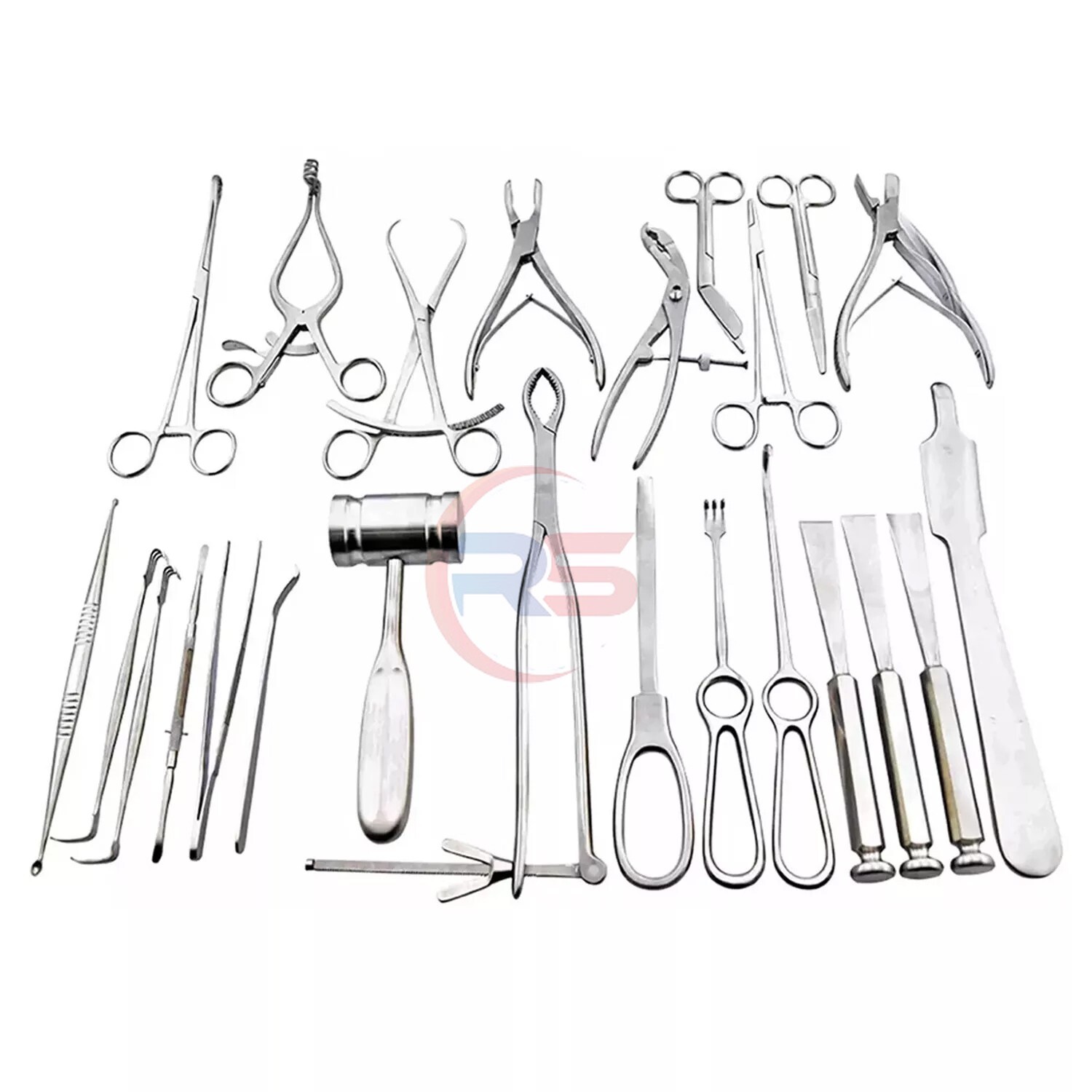 Basic Orthopedic Surgery Set of 25 PCS of Surgical Instruments With Box