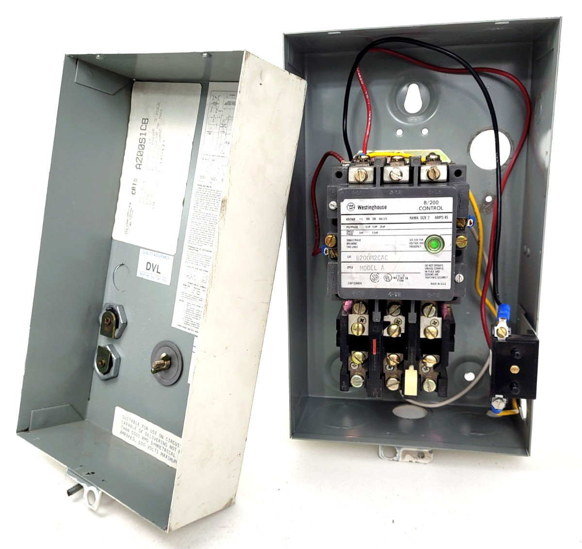 A200S1CB / B200M2CAC Westinghouse Size 2 Motor Starter 120V Coil w/ Enclosure