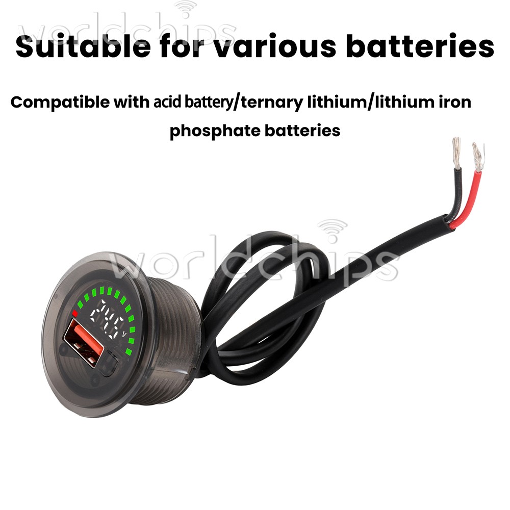 DC 7-30V Waterproof Digital Voltage Battery Capacity Level Indicator Voltmeter