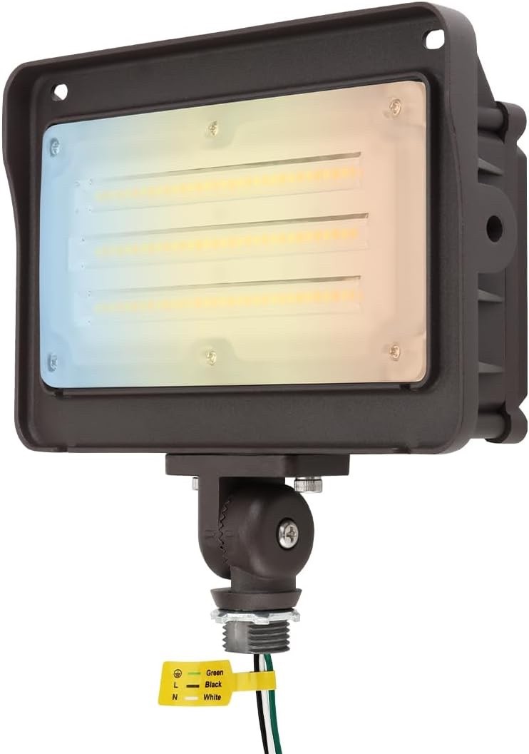 2-Pack 50W LED Flood Light for outdoor, IP65 Dim 5000K with 1/2″ NPT Knuckle
